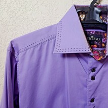 Bertigo | Men's Purple Long sleeve Button down Casual Shirt image 5
