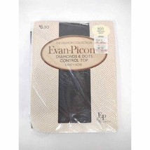 Evan-Picone DIAMONDS &amp; DOTS Pattern Vintage NOS Pantyhose 800 Medium Gray - £8.29 GBP