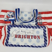 Vintage Brighton Tote Bag Red White Blue Patriotic Nautical Distressed - £24.89 GBP