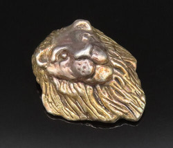 SAM PHILLIPS 925 Silver - Vintage Sculpted Lion Head Drop Pendant - PT21671 - £75.64 GBP