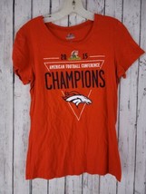 Majestic Denver Broncos 2015 AFC Champions Womens Fitted Shirt Top Size LG L - £11.66 GBP