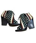 Burberry Prorsum Virginia peep toe tapestry ankle boots size 8 - $199.52 CAD