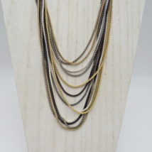 Nicole Miller Necklace Multi Strand Layered Gold Tone Silver Tone Black Snake - £15.68 GBP