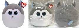 TY Beanie Squish-A-Boos Slush The Husky Dog 10&quot; Animal Plush Toy New &amp; S... - $12.00