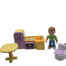 Fisher Price My First Dollhouse Furniture Kitchen Sink Fridge Table Toilet Dad - £19.58 GBP