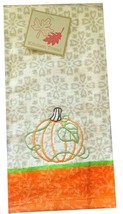 Thanksgiving Dish Towel Plush Embroidered 100% Cotton Pumpkin Fall Autumn - £13.21 GBP