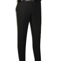 Men's MONO Turkey Slacks 100% Wool Plain Front Slim Fit 2502-01 Black image 3