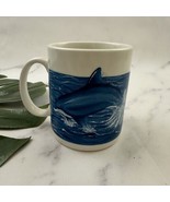 Tienshan Stoneware Vintage 90s Bottlenose Dolphin Coffee Mug White Blue ... - £15.95 GBP