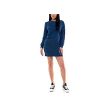 Kingston Grey Juniors&#39; Crew Neck Long Sleeve Puff-Sleeve Casual Dress (Blue, XS) - £9.09 GBP