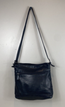 TIGNANELLO Leather Purse Shoulder Bag Black Pebbled Double Strap - £14.67 GBP