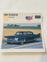 Classic Car Print Automobile picture 6X6 ephemera litho 1960 Plymouth Be... - $12.82