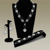 Lo2357 - Brass Jewelry Sets Rhodium Women Aaa Grade Cz Clear - 7&quot; - $110.99