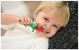 NEW Baby Raz-Berry Toothbrush Silicone Teething Soothe Sore Gums Silicone 3Month - £7.49 GBP