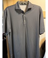 Turtleson Polo Shirt Men’s M Blue Geometric Short Sleeve Golf Polyester ... - $19.80