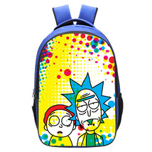 WM Rick And Morty Backpack Daypack Schoolbag Bookbag Blue Type Stare - £15.72 GBP