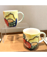 Bella Ceramica Ceramics Coffee Tea Cups Mug Multi Color Fruit New NWT Lot 2 - £16.81 GBP