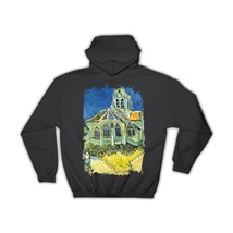 Vincent Van Gogh Church at Auvers : Gift Hoodie Famous Oil Painting Art Artist P - £28.11 GBP