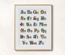 ABC Butterfly Cross Stitch Alphabet pattern pdf - ABC nature embroidery garden  - £3.90 GBP