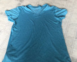 Ladies Eddie bauer Outdoor L turquoise solid Short Sleeve Tee Shirt V-Neck - $24.73