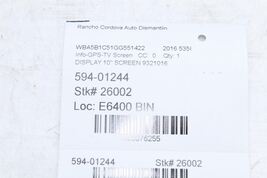 Dash 10" Information Display Screen 9321016 Fits 11-16 BMW 528i 76255 image 12