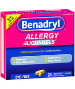 BENADRYL Allergy Liqui Gels Diphenhydramine HCI ANTIHISTAMINE Liquid Gel... - $32.64 CAD