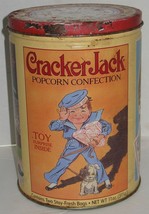Vintage 1991 Cracker Jack Metal Storage Tin EMPTY Canister Prop - £7.01 GBP