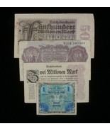 Germany &amp; Great Britain 4-Notes Lot (3) German Mark &amp; (1) English Shillings - €45,36 EUR