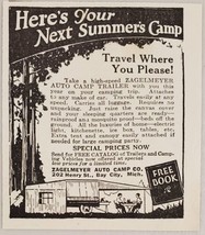 1928 Print Ad Zagelmeyer Auto Tent Camp Trailers Made in Bay City,Michigan - £6.23 GBP