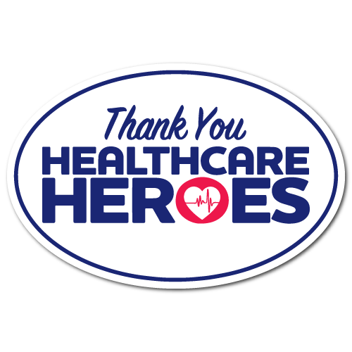 Thank You, Healthcare Heroes Decals, 4&quot; x 6&quot; Oval Stickers - $5.99+