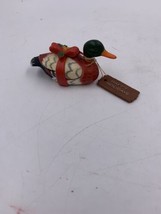 ENESCO 1983 Handpainted Mallard Duck Happy Holidays Miniature Christmas Ornament - £6.83 GBP