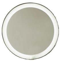 West Elm Curved Light Up Vanity Mirror in Brass LED Lighted Modern Round 28&quot; - £220.50 GBP