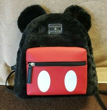 NWT Disney Mini Backpack Mickey Mouse Super Soft Black Faux Fur - £77.77 GBP
