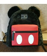 NWT Disney Mini Backpack Mickey Mouse Super Soft Black Faux Fur - £79.13 GBP