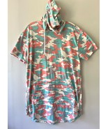 Bleecker n Mercer Sz L Cover Up Midi Dress Camo Pullover Hoodie Kangaroo... - $484.71 MXN
