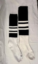 Set of 2 Referee Socks - Black &amp; White - Adult One Size Fits All - £9.32 GBP