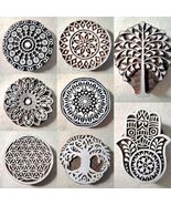 Large Wooden Handmade Printing Stamp Block Decorative Textiles Crafts Ta... - $14.00