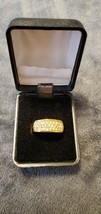 Vintage Men&#39;s Gold Tone Ring With Faux Diamonds - Size - 8 - £39.54 GBP