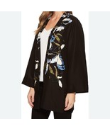 Vince Camuto Floral Kimono Women&#39;s Sz S Black Boho Feminine Romantic Flowy - $35.64 CAD