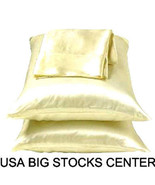 2 Standard / Queen size SATIN Pillow Cases / Covers Dark Beige Color - B... - £11.54 GBP