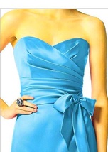 Dessy 2841...Strapless Bridesmaid Dress...Turquoise...Sz 8 - £15.18 GBP