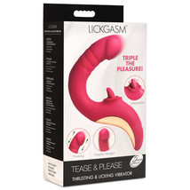 Lickgasm Tease &amp; Please Thrusting &amp; Licking Vibrator Pink - £57.38 GBP