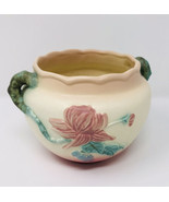 Hull Pottery Planter Vase Flower &amp; Vining Stem Handles Cream Pink White ... - $22.80