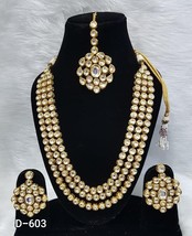 100% Pure Royal Arabic Indian Women Bridal Long Necklace Earring Bridal Tikka b - £114.04 GBP