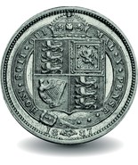 Queen Victoria Silver Shilling Coin 1887 - $39.95