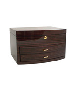 Bey-Berk International Lacquered Ebony Zebra Wood Jewelry Box - $314.75