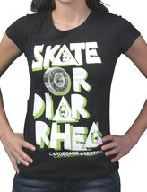 Cardboard Robot Womens Black Skate or Diarrhea Skateboarding T-Shirt NWT - £10.79 GBP