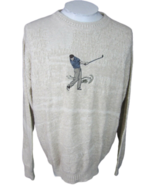 CYPRESS LINKS men Golf Sweater embroidered Large cotton rayon pullover v... - $24.74