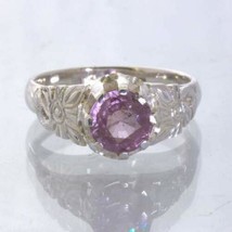 Purplish Pink Burma Spinel Silver Statement Ring size 6 Angel Flower Design 34 - £99.25 GBP