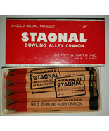 Vintage Binney &amp; Smith Staonal Bowling Alley Red Hex Crayons New York Ne... - £12.71 GBP