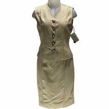 GRIFFITH &amp; GRAY For St John Women&#39;s Skirt Outfit Silk Beige Size 6 Vintage - £201.42 GBP